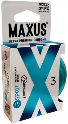 Презервативы Maxus G spot с двойной спиралью - 3 шт.