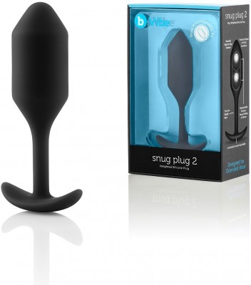 Чёрная пробка для ношения B-vibe Snug Plug 2 - 11,4 см.