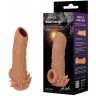 Телесная насадка с усиками и открытой головкой Nude Sleeve M - 12 см.