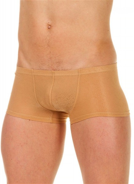 Бежевые трусы-хипсы с текстурой в виде роз на ткани Beige Rose Boxer