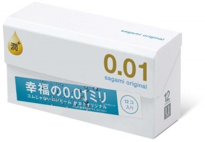 Увлажнённые презервативы Sagami Original 0.01 Extra Lub - 12 шт.