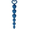 Синяя анальная цепочка Heart Ray - 17,5 см.