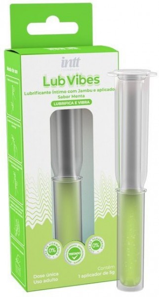 Интимная смазка на водной основе Lub Vibes со вкусом мяты и эффектом вибрации - 5 гр.
