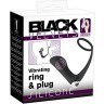 Черное эрекционное кольцо с анальной вибропробкой Vibrating Ring   Plug