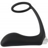 Черное эрекционное кольцо с анальной вибропробкой Vibrating Ring   Plug