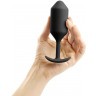 Чёрная пробка для ношения B-vibe Snug Plug 3 - 12,7 см.