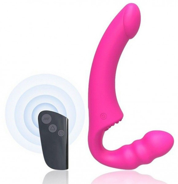 Розовый безремневой страпон Straples Strap-On Dildo