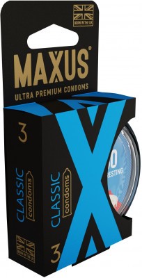 Классические презервативы в пластиковом кейсе MAXUS AIR Classic - 3 шт.