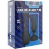 Чёрная анальная втулка с функцией расширения MENZSTUFF LARGE INFLATABLE PLUG - 14,5 см.