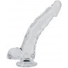 Прозрачный фаллоимитатор на присоске Stallion Jelly Dildo - 22 см.