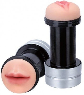 Двусторонний мастурбатор REALSTUFF 2 IN 1 HUMMER MOUTH   VAGINA - ротик и вагина
