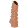 Телесная насадка с шипами и открытой головкой Nude Sleeve L - 14 см.