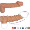 Телесная насадка с шипами и открытой головкой Nude Sleeve L - 14 см.