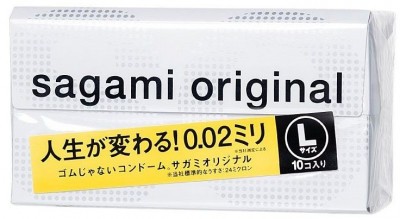 Презервативы Sagami Original 0.02 L-size увеличенного размера - 10 шт.