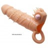 Телесная удлиняющая вибронасадка Penis Sleeve Connor - 17 см.