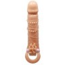 Телесная удлиняющая вибронасадка Penis Sleeve Connor - 17 см.