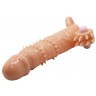 Телесная удлиняющая вибронасадка Penis Sleeve Connor - 17 см.