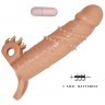 Телесная удлиняющая вибронасадка Penis Sleeve Connor - 17 см.