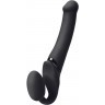 Черный безремневой вибрострапон Silicone Bendable Strap-On - size M