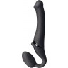 Черный безремневой вибрострапон Silicone Bendable Strap-On - size M