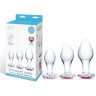Набор из 3 стеклянных анальных пробок Heart Jewel Plug Set