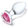 Набор из 3 стеклянных анальных пробок Heart Jewel Plug Set