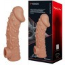 Телесная насадка на фаллос с отверстием для мошонки Cock Sleeve 002 Size M - 15,6 см.