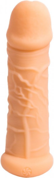 Телесный фаллоудлинитель Extra Size Bubbles - 15,5 см.