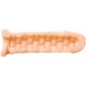 Телесный фаллоудлинитель Extra Size Bubbles - 15,5 см.