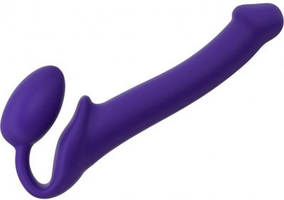 Фиолетовый безремневой страпон Silicone Bendable Strap-On - size M