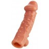 Насадка на фаллос с отверстием для мошонки Cock Sleeve 002 Size L - 17,6 см.