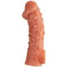 Насадка на фаллос с отверстием для мошонки Cock Sleeve 002 Size L - 17,6 см.