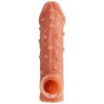 Насадка на фаллос с отверстием для мошонки Cock Sleeve 002 Size L - 17,6 см.