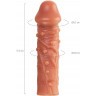 Насадка на фаллос с отверстием для мошонки Cock Sleeve 002 Size L - 17,6 см.