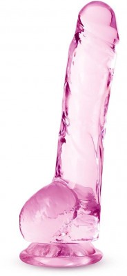 Розовый фаллоимитатор 8 Inch Crystalline Dildo - 19,5 см.