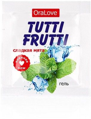 Саше гель-смазки Tutti-frutti со вкусом мяты - 4 гр.