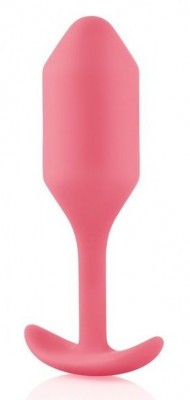 Розовая пробка для ношения B-vibe Snug Plug 2 - 11,4 см.