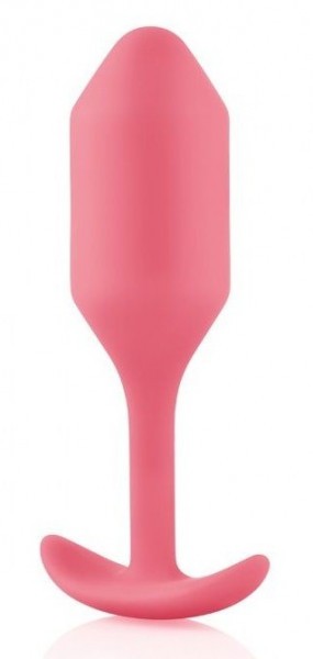 Розовая пробка для ношения B-vibe Snug Plug 2 - 11,4 см.