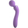 Фиолетовый двусторонний вибростимулятор Duo Wand Massage-Her - 19,6 см.