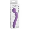 Фиолетовый двусторонний вибростимулятор Duo Wand Massage-Her - 19,6 см.