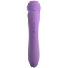 Фиолетовый двусторонний вибростимулятор Duo Wand Massage-Her - 19,6 см.