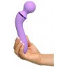 Фиолетовый двусторонний вибростимулятор Duo Wand Massage-Her - 19,6 см.