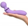 Фиолетовый двусторонний вибростимулятор Duo Wand Massage-Her - 19,6 см.