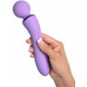 Фиолетовый двусторонний вибростимулятор Duo Wand Massage-Her - 19,6 см.