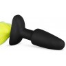 Черная анальная пробка с желтым хвостом Butt Plug With Tail