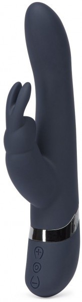 Тёмно-синий вибратор Oh My USB Rechargeable Rabbit Vibrator - 25,4 см.
