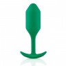 Зеленая пробка для ношения B-vibe Snug Plug 2 - 11,4 см.