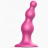 Розовый стимулятор-ёлочка Dildo Plug Beads Framboise Size M - 15 см.