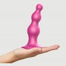 Розовый стимулятор-ёлочка Dildo Plug Beads Framboise Size M - 15 см.