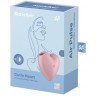 Розовый вибромассажер Cutie Heart с вакуум-волновой стимуляцией